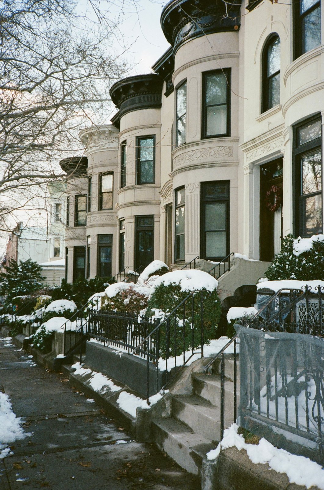 Illustrative residential community in winter